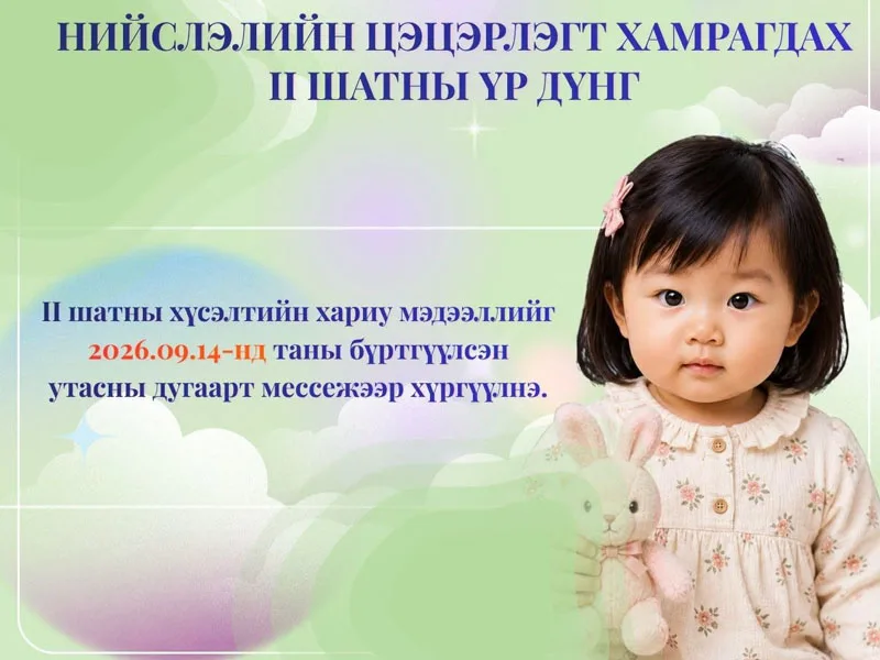 Нийслэлийн цэцэрлэгт хамрагдах II шатны бүртгэл хаагдлаа