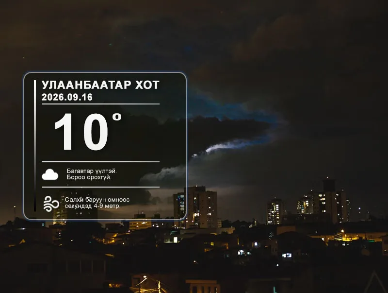 ЦАГ АГААР: Улаанбаатарт шөнөдөө 10 хэм дулаан
