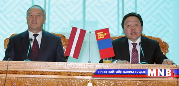 Press communique of president of Mongolia on the visit of the president of Latvia to Mongolia