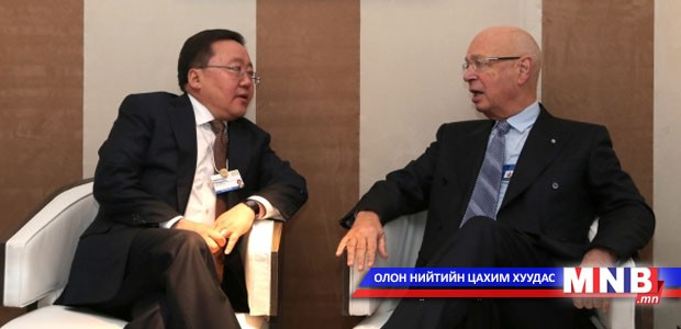Ерөнхийлөгч Ц.Элбэгдоржид Клаус Шваб бараалхлаа