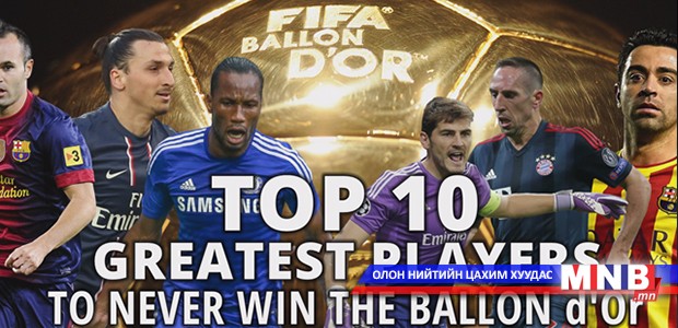 "Ballon d'Or" хүртэж үзээгүй топ-10