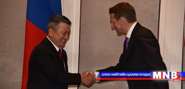 УИХ-ын дарга З.Энхболд ОХУ-ын Холбооны Хурлын Төрийн Думын дарга С.Е.Нарышкинтай уулзав