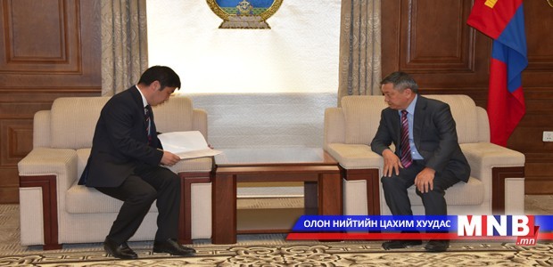 A parliamentary draft resolution to release MP S.Bayartsogt from post of the Head of Government Office is presented