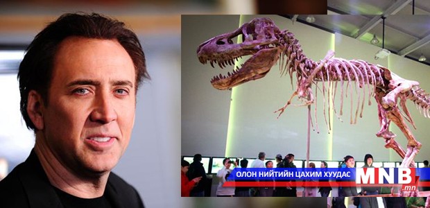 Николас Кейж худалдан авсан үлэг гүрвэлийн ясаа Монголд өгнө