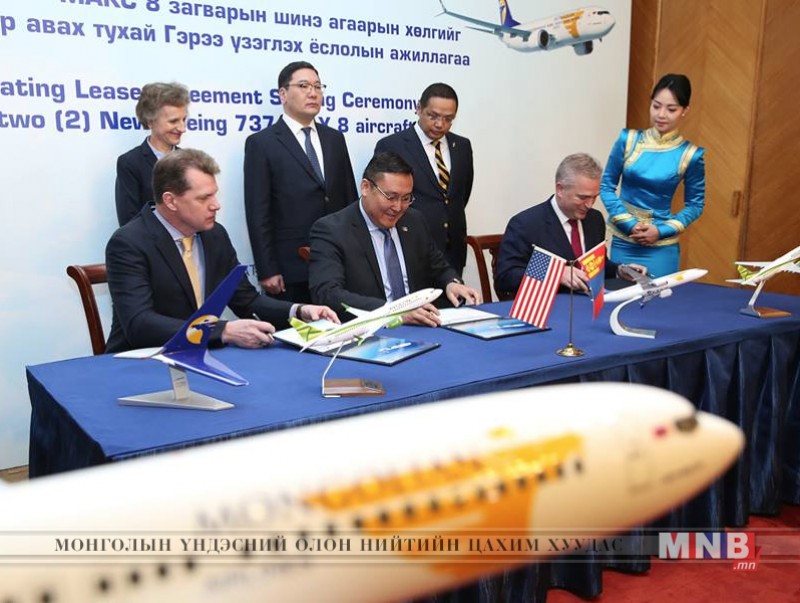 Монгол Улс 2019 онд “Боинг 737 Maкс 8” загварын шинэ агаарын хөлөгтэй болно