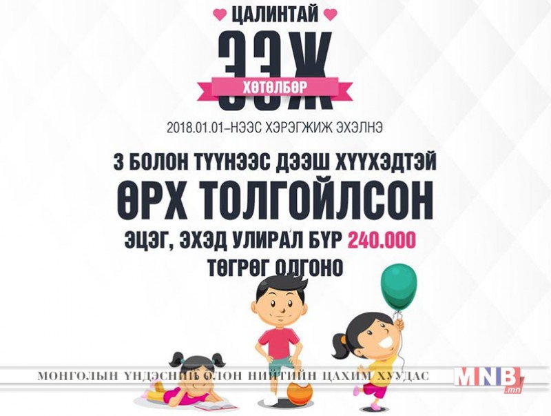 "Цалинтай ээж" хөтөлбөр ирэх сарын 01-нээс хэрэгжинэ