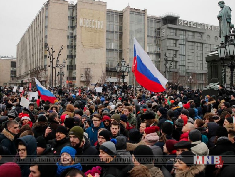 ОХУ-д болсон эсэргүүцлийн жагсаалын үеэр 340 гаруй хүнийг саатуулсан байна