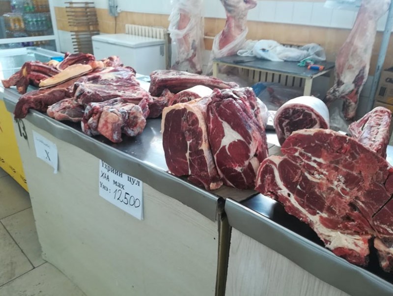 Үхрийн мах нэг килограмм нь 8500-9800 төгрөгийн ханштай байна