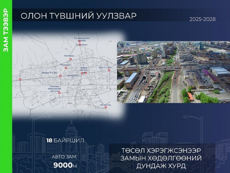 "Монос” болон Механик инженерийн сургуулийн уулзварыг олон түвшний уулзвар болгох зураг төсөл боловсруулж байна