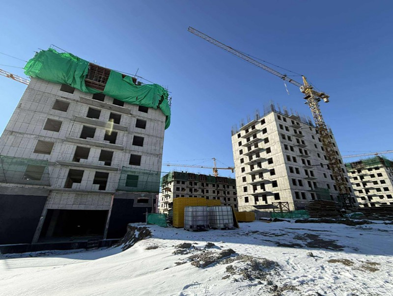 Баянголын амны 2007 айлын орон сууцны төслийн барилга угсралтын ажлын явц 25 хувьтай үргэлжилж байна