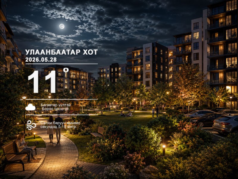 ЦАГ АГААР: Улаанбаатарт шөнөдөө 11 хэм дулаан