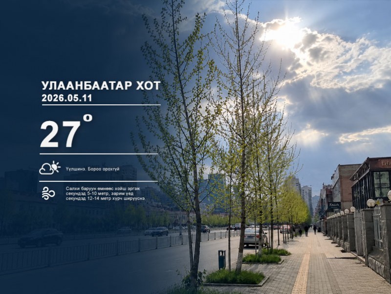 ЦАГ АГААР: Улаанбаатарт өдөртөө 27 хэм дулаан