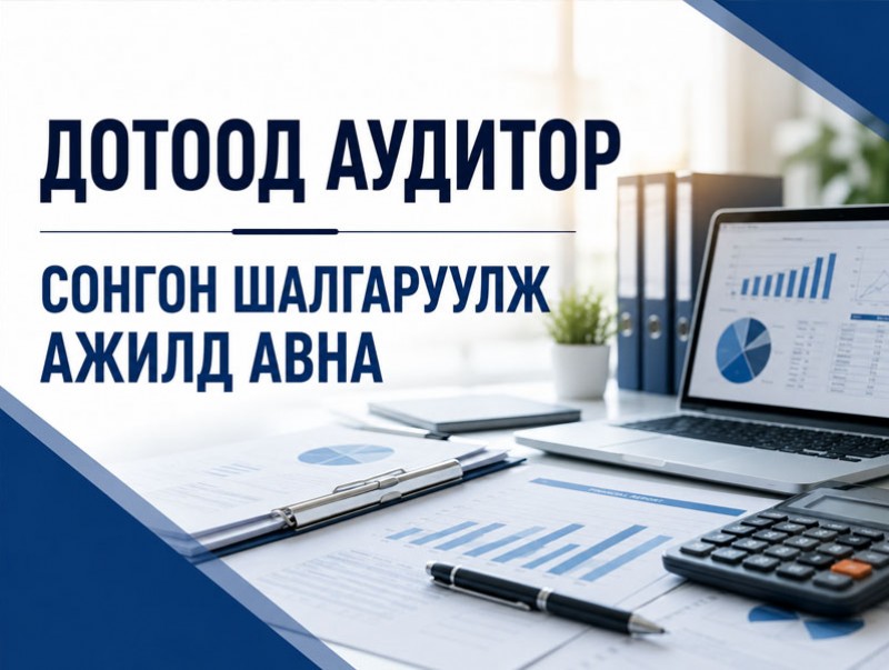 Дотоод аудитор сонгон шалгаруулж ажилд авна
