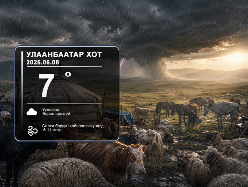 ЦАГ АГААР: Улаанбаатарт шөнөдөө 7 хэм дулаан