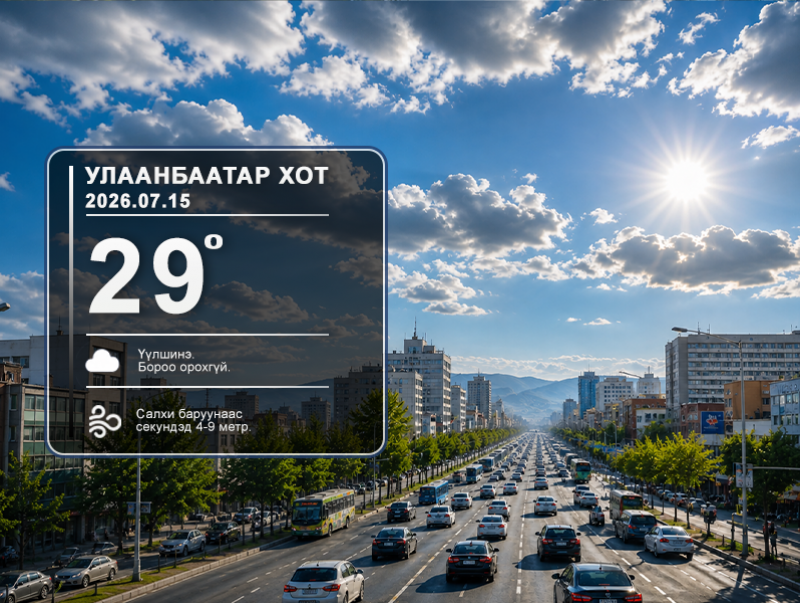 ЦАГ АГААР: Улаанбаатарт өдөртөө 29 хэм дулаан