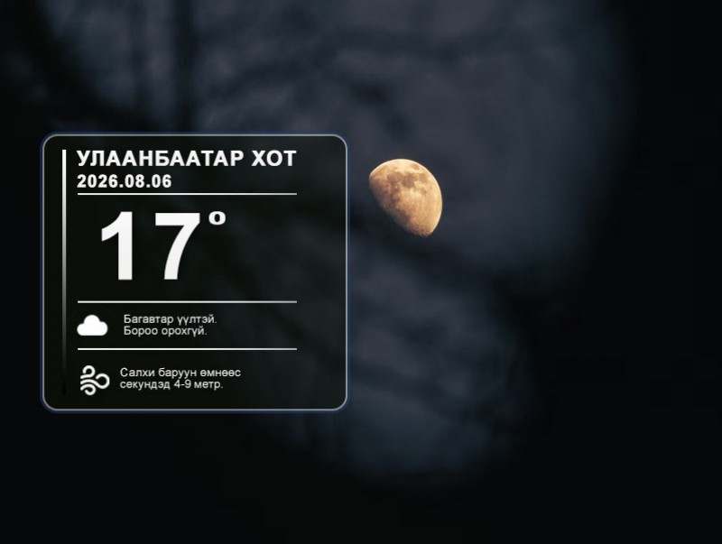 ЦАГ АГААР: Улаанбаатарт шөнөдөө 17 хэм дулаан